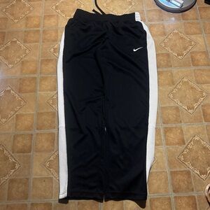 Vintage Nike "The Athletic Dept" Track Pants - Black/White Stripe (Size Medium)